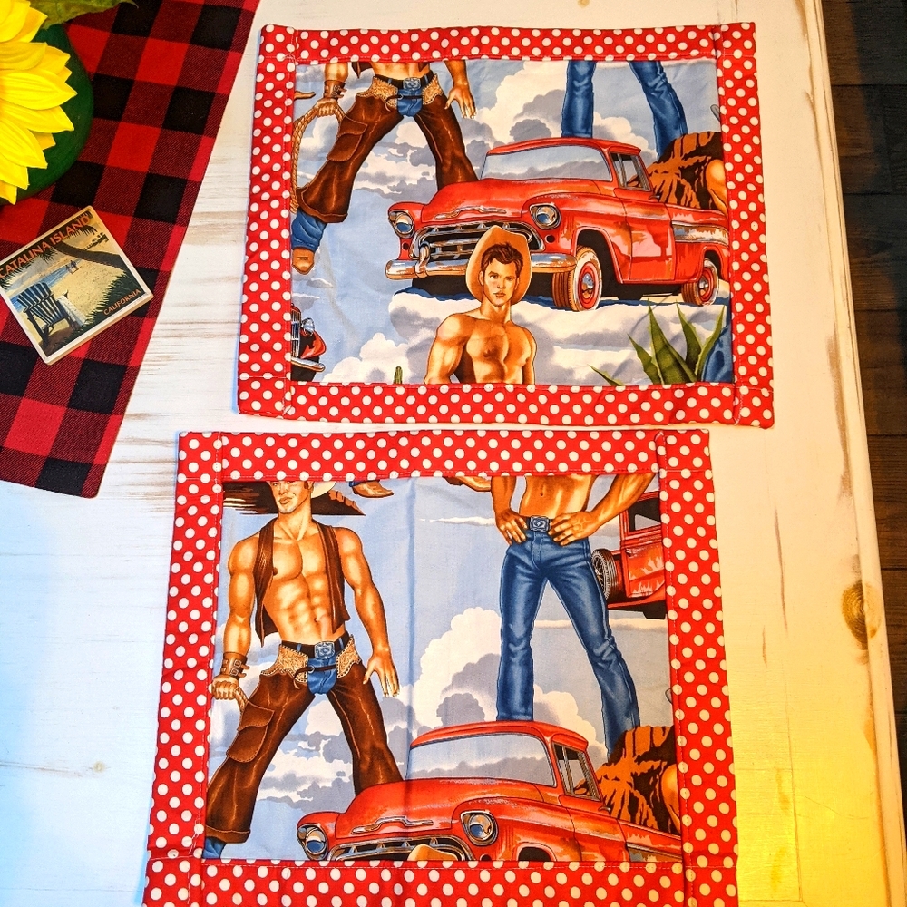 Wrangler Sexy Cowboy placemats Retro 1950s style